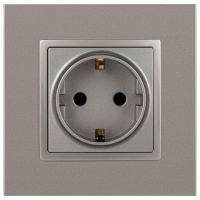 Розетка Elegance 14-2102-16 16А 250В 2P+E Schuko защ. шторки титан Эра Б0065806 ТехноИмпульс