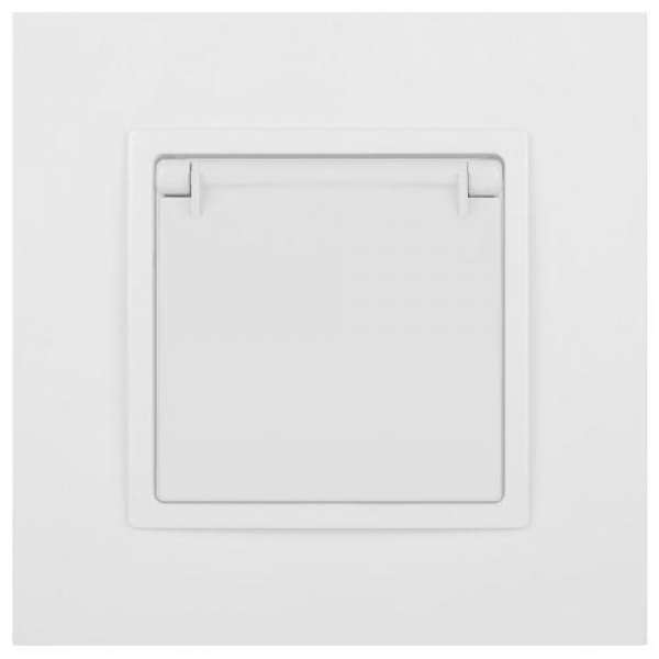 Розетка Elegance 14-2103-01М 16А 250В 2P+E Schuko защ. шторки с крышкой матов. бел. Эра Б0065808 ТехноИмпульс