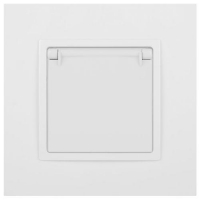 Розетка Elegance 14-2103-01М 16А 250В 2P+E Schuko защ. шторки с крышкой матов. бел. Эра Б0065808 ТехноИмпульс