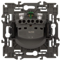 Розетка Elegance 14-2103-01М 16А 250В 2P+E Schuko защ. шторки с крышкой матов. бел. Эра Б0065808 ТехноИмпульс