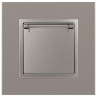 Розетка Elegance 14-2103-16 16А 250В 2P+E Schuko защ. шторки с крышкой титан Эра Б0065811 ТехноИмпульс