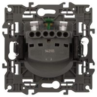 Розетка Elegance 14-2103-16 16А 250В 2P+E Schuko защ. шторки с крышкой титан Эра Б0065811 ТехноИмпульс