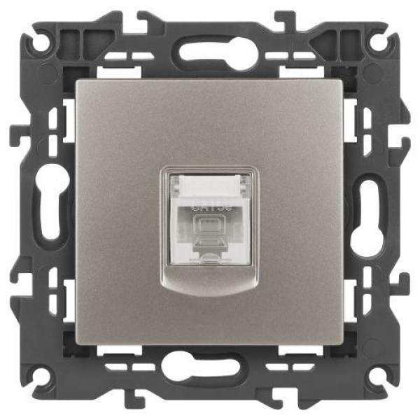 Розетка компьютерная Elegance 14-3107-16 RJ45 титан Эра Б0065764 ТехноИмпульс