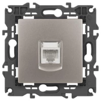 Розетка компьютерная Elegance 14-3107-16 RJ45 титан Эра Б0065764 ТехноИмпульс