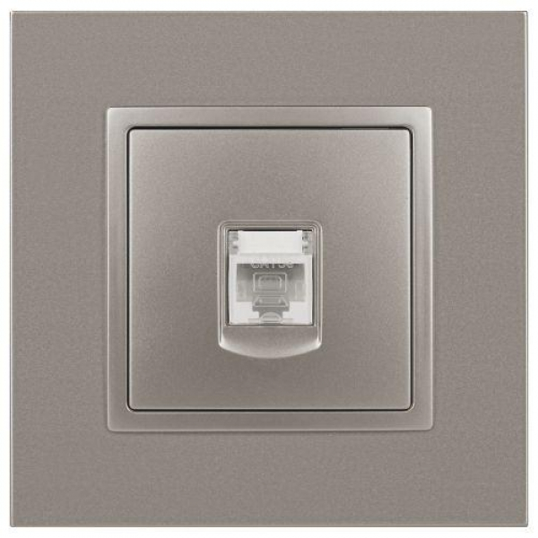 Розетка компьютерная Elegance 14-3107-16 RJ45 титан Эра Б0065764 ТехноИмпульс