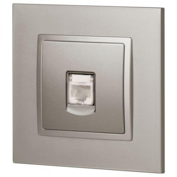 Розетка компьютерная Elegance 14-3107-16 RJ45 титан Эра Б0065764 ТехноИмпульс