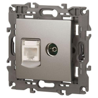 Розетка компьютерная + телевизионная Elegance 14-3110-16 RJ45+TV титан Эра Б0065768 ТехноИмпульс