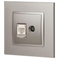 Розетка компьютерная + телевизионная Elegance 14-3110-16 RJ45+TV титан Эра Б0065768 ТехноИмпульс