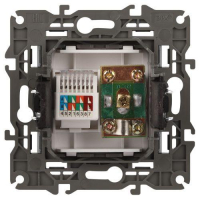 Розетка компьютерная + телевизионная Elegance 14-3110-16 RJ45+TV титан Эра Б0065768 ТехноИмпульс