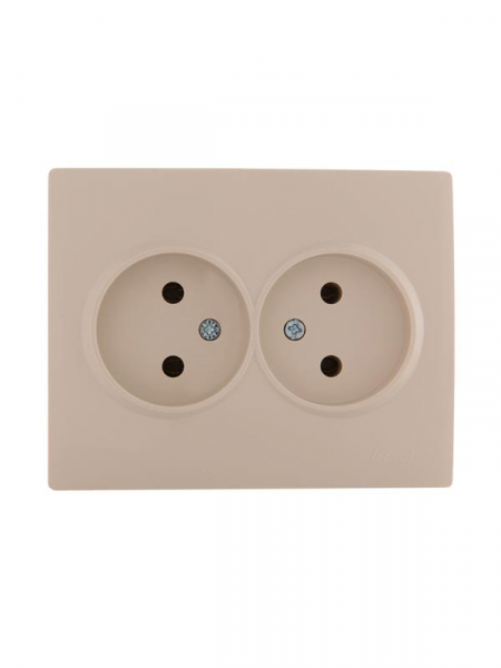 Розетка 2-м СП Karina 16А IP20 без заземл. термопласт крем. LEZARD 707-0300-128B ТехноИмпульс
