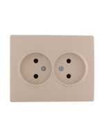 Розетка 2-м СП Karina 16А IP20 без заземл. термопласт крем. LEZARD 707-0300-128B ТехноИмпульс