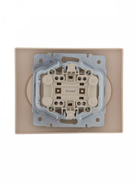 Розетка 2-м СП Karina 16А IP20 без заземл. термопласт крем. LEZARD 707-0300-128B ТехноИмпульс