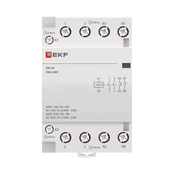 Контактор модульный КМ 40А 2NО+2NC (3 мод.) PROxima EKF km-3-40-22 ТехноИмпульс