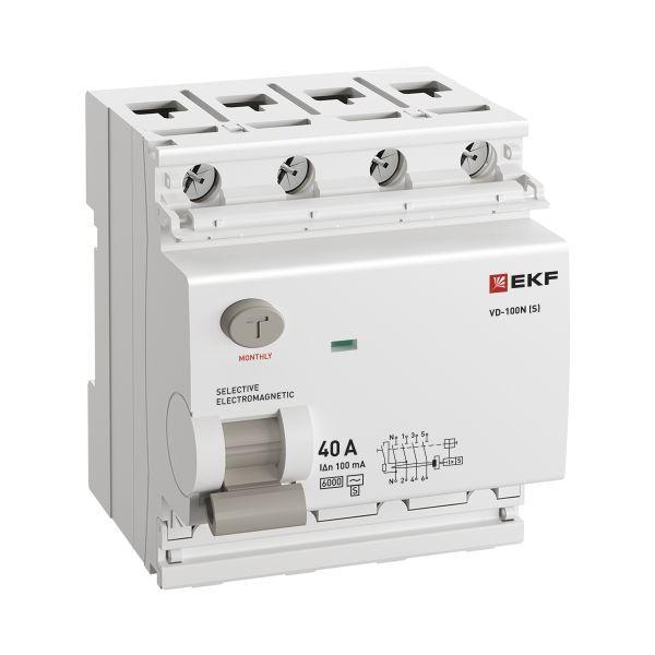 Выключатель дифференциального тока 4п 40А 100мА тип AC 6кА ВД-100N (S) электромех. PROxima EKF E1046MS40100 ТехноИмпульс