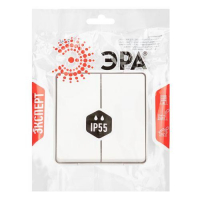 Переключатель Эксперт 11-1506-01 двойн. IP55 10АХ-250В ОУ бел. Эра Б0063295 ТехноИмпульс