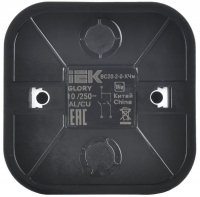 Выключатель 2-кл. ОП GLORY ВС20-2-0-ХЧм 10А черн. матов. IEK EVH20-K02M-10 ТехноИмпульс