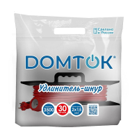 Удлинитель-шнур на рамке 1х30м без заземл. 16А IP20 3.5кВт ПВС 2х1.5 DOMTOK 2404 ТехноИмпульс