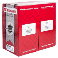Кабель витая пара SF/UTP кат.5e 4х2х0.51 24AWG solid PVC INDOOR медь сер. (305м) (м) Rexant 01-0342 ТехноИмпульс
