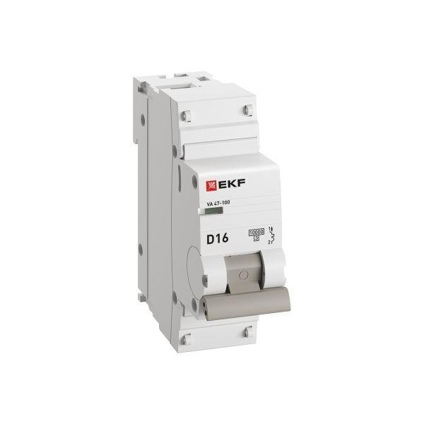 Выключатель автоматический модульный 1п D 16А 10кА ВА 47-100 PROxima EKF mcb47100-1-16D-pro ТехноИмпульс