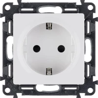 Розетка 1-м СП Valena Life 16А IP20 250В 2P+E защ. шторки безвинтов. клеммы с лицев. панелью механизм бел. Leg 753420 ТехноИмпульс