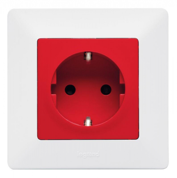Розетка 1-м СП Valena Life 16А IP20 250В 2P+E защ. шторки безвинтов. клеммы с лицев. панелью механизм бел. Leg 753420 ТехноИмпульс
