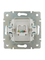 Розетка компьютерная СП Rain RJ45 16А IP20 механизм бел. LEZARD 703-0288-139 ТехноИмпульс