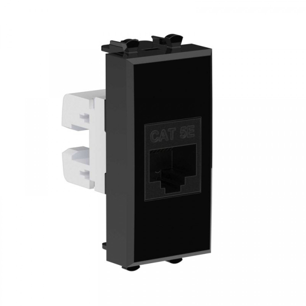 Розетка компьютерная 1мод. Avanti "Черный квадрат" RJ45 кат.5E без шторок модульная механизм DKC 4402661 ТехноИмпульс