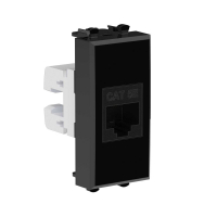 Розетка компьютерная 1мод. Avanti "Черный квадрат" RJ45 кат.5E без шторок модульная механизм DKC 4402661 ТехноИмпульс