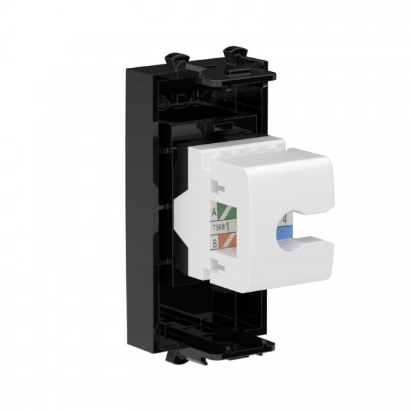 Розетка компьютерная 1мод. Avanti "Черный квадрат" RJ45 кат.5E без шторок модульная механизм DKC 4402661 ТехноИмпульс