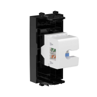 Розетка компьютерная 1мод. Avanti "Черный квадрат" RJ45 кат.5E без шторок модульная механизм DKC 4402661 ТехноИмпульс