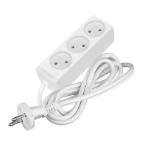 Удлинитель 3х1.5м без заземл. 10А IP20 2.2кВт ПВС 2х0.75 бел. DOMTOK 2370 ТехноИмпульс