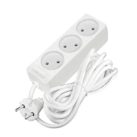 Удлинитель 3х3м без заземл. 10А IP20 2.2кВт ПВС 2х0.75 бел. DOMTOK 2371 ТехноИмпульс