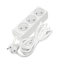 Удлинитель 3х3м без заземл. 10А IP20 2.2кВт ПВС 2х0.75 бел. DOMTOK 2371 ТехноИмпульс