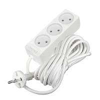 Удлинитель 3х5м без заземл. 10А IP20 2.2кВт ПВС 2х0.75 бел. DOMTOK 2372 ТехноИмпульс