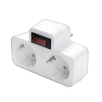 Разветвитель 2-м плоский с выключателем с заземл. 16А 3500Вт 250В бел. DОМТОК 2664 ТехноИмпульс