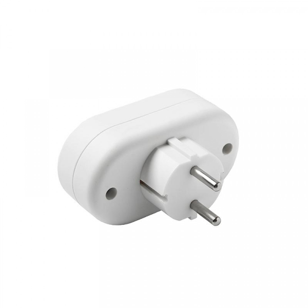 Разветвитель 2-м плоский с заземл. 16А 3500Вт 250В бел. DОМТОК 2653 ТехноИмпульс