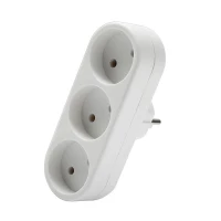 Разветвитель 3-м плоский без заземл. 10А 2200Вт 250В бел. DОМТОК 2655 ТехноИмпульс