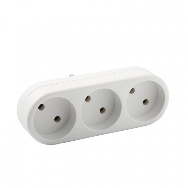 Разветвитель 3-м плоский без заземл. 10А 2200Вт 250В бел. DОМТОК 2655 ТехноИмпульс