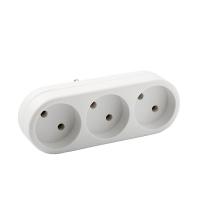 Разветвитель 3-м плоский без заземл. 10А 2200Вт 250В бел. DОМТОК 2655 ТехноИмпульс