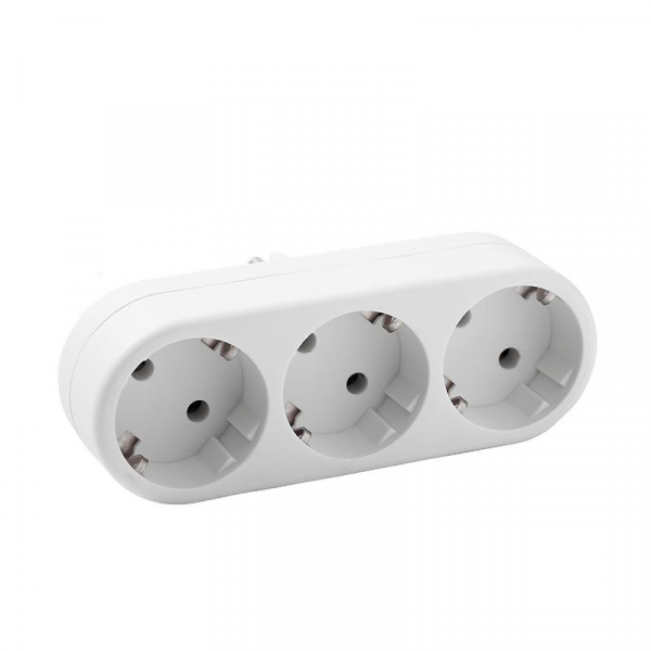 Разветвитель 3-м плоский с заземл. 16А 3500Вт 250В бел. DОМТОК 2656 ТехноИмпульс