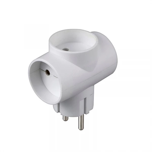 Разветвитель 3-м Т-образный без заземл. 10А 2200Вт 250В бел. DОМТОК 2662 ТехноИмпульс