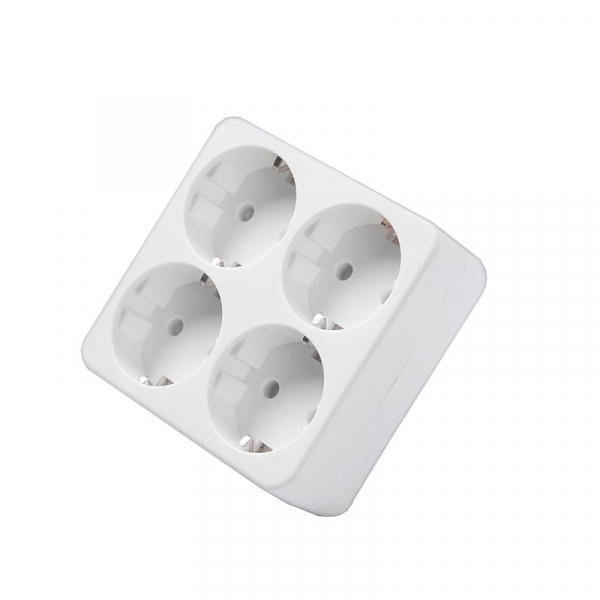 Разветвитель 4-м квадрат с заземл. 16А 3500Вт 250В бел. DОМТОК 2661 ТехноИмпульс