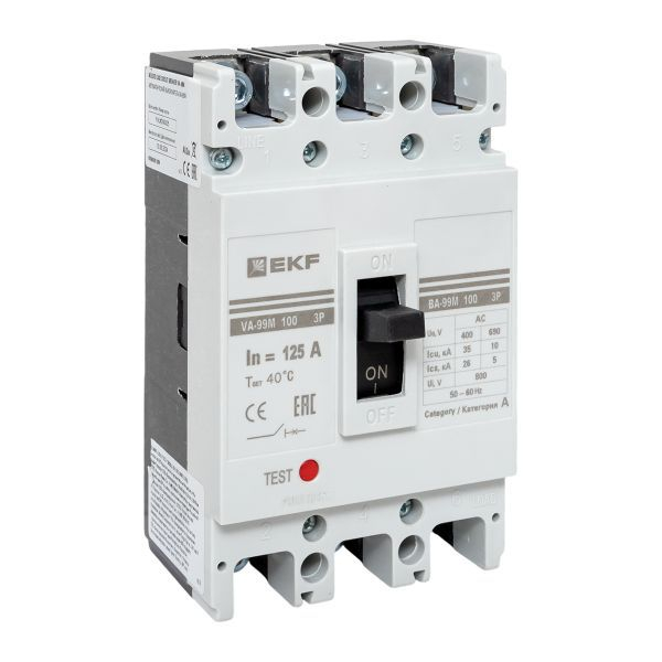 Выключатель автоматический 3п 100/125А 35кА ВА-99М PROxima EKF mccb99-100-125m ТехноИмпульс