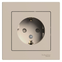 Розетка AtlasDesign 16А с заземл. со шторками в сборе песочн. SE ATN001244 ТехноИмпульс