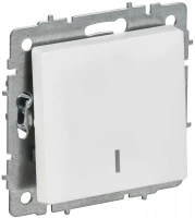 Выключатель 1-кл. СП BRITE ВС10-1-1-БрАБ 10А с индикацией механизм арктич. бел. IEK BR-V10-1-10-K91 ТехноИмпульс