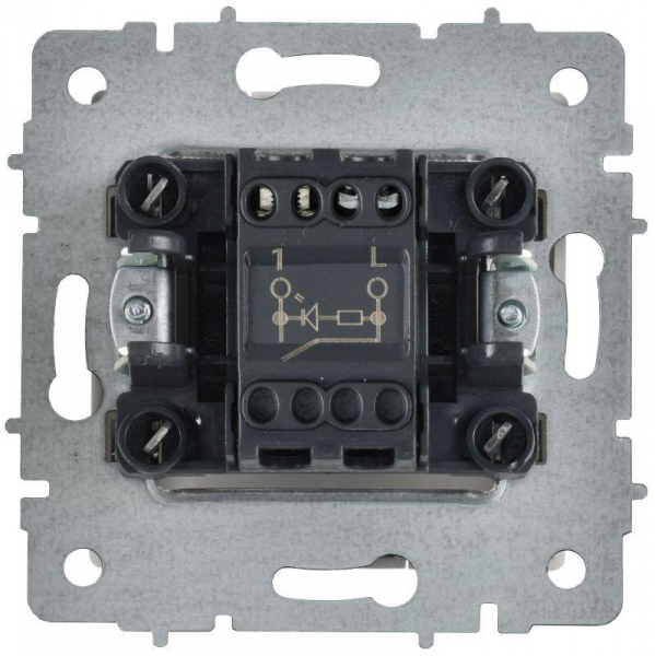 Выключатель 1-кл. СП BRITE ВС10-1-1-БрАБ 10А с индикацией механизм арктич. бел. IEK BR-V10-1-10-K91 ТехноИмпульс