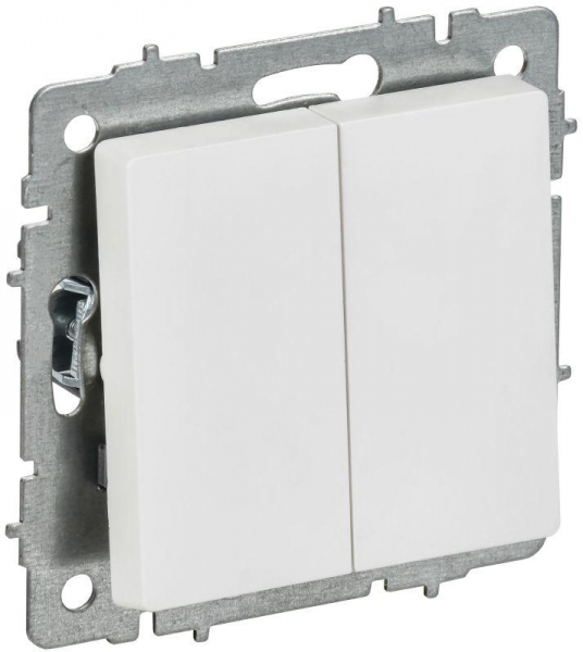 Выключатель 2-кл. СП BRITE ВС10-2-0-БрАБ 10А механизм арктич. бел. IEK BR-V20-0-10-K91 ТехноИмпульс