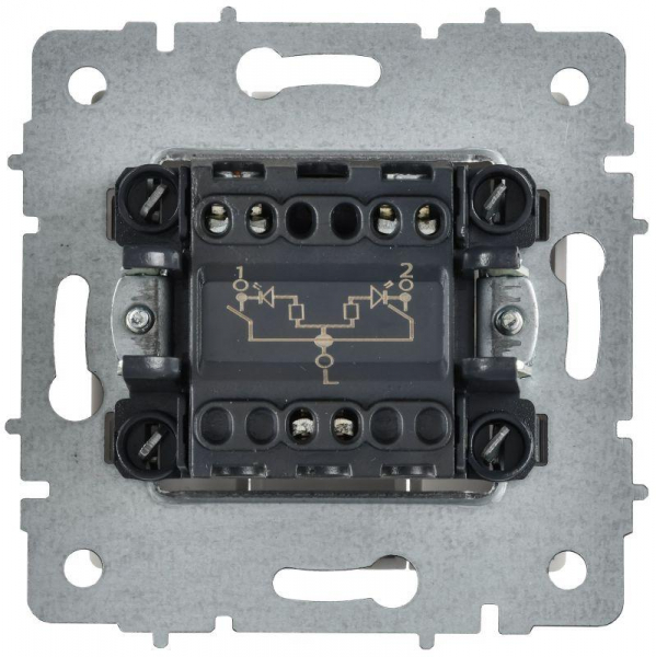 Выключатель 2-кл. СП BRITE ВС10-2-1-БрАБ 10А с индикацией механизм арктич. бел. IEK BR-V20-1-10-K91 ТехноИмпульс