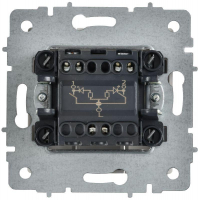 Выключатель 2-кл. СП BRITE ВС10-2-1-БрАБ 10А с индикацией механизм арктич. бел. IEK BR-V20-1-10-K91 ТехноИмпульс