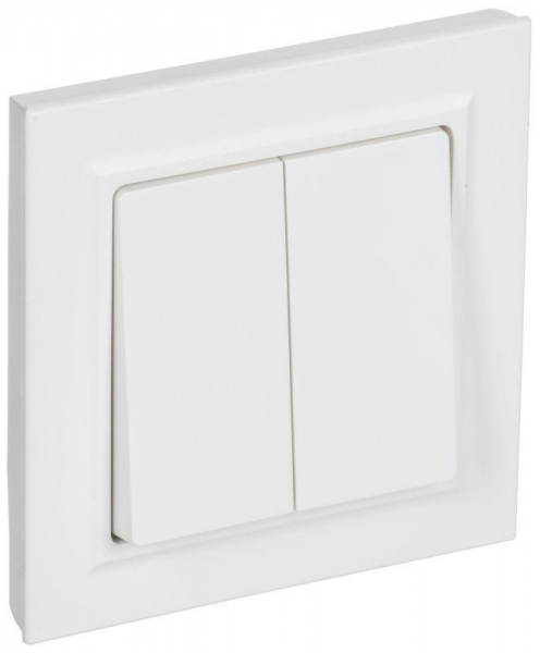 Выключатель 2-кл. СП BRITE ВСР10-2-0-БрАБ 10А в сборе арктич. бел. IEK BR-V20-0-10-K91-F ТехноИмпульс